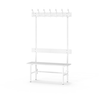 Novis Elite yksipuolinen pukuhuonepenkki 100 cm, valkoinen runko