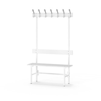 Novis Elite yksipuolinen pukuhuonepenkki 100 cm, valkoinen runko