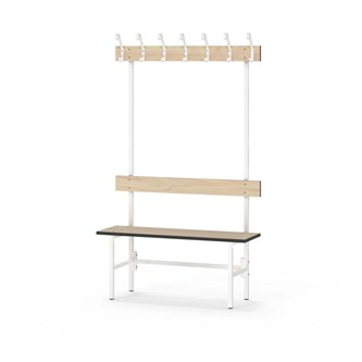 Novis Compact yksipuolinen pukuhuonepenkki 100 cm, valkoinen runko