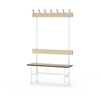 Novis Compact yksipuolinen pukuhuonepenkki 100 cm, valkoinen runko