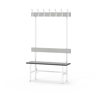 Novis Compact yksipuolinen pukuhuonepenkki 100 cm, valkoinen runko