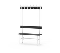 Novis Compact yksipuolinen pukuhuonepenkki 100 cm, valkoinen runko