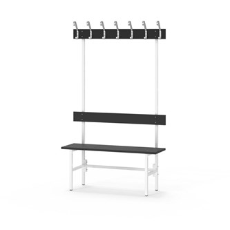 Novis Compact yksipuolinen pukuhuonepenkki 100 cm, valkoinen runko