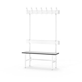 Novis Compact yksipuolinen pukuhuonepenkki 100 cm, valkoinen runko