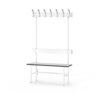 Novis Compact yksipuolinen pukuhuonepenkki 100 cm, valkoinen runko