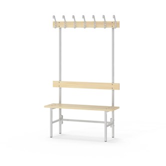 Novis Basic yksipuolinen pukuhuonepenkki 100 cm, vaaleanharmaa runko