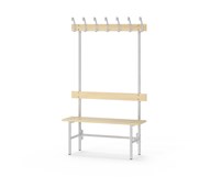 Novis Basic yksipuolinen pukuhuonepenkki 100 cm, vaaleanharmaa runko