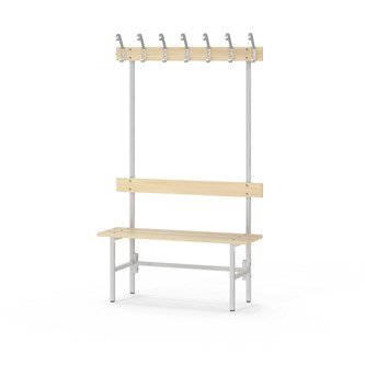 Novis Basic yksipuolinen pukuhuonepenkki 100 cm, vaaleanharmaa runko