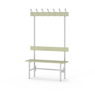 Novis Elite yksipuolinen pukuhuonepenkki 100 cm, vaaleanharmaa runko