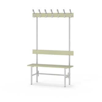 Novis Elite yksipuolinen pukuhuonepenkki 100 cm, vaaleanharmaa runko