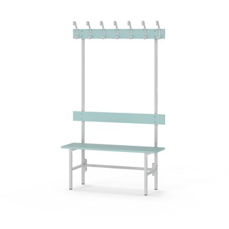Novis Elite yksipuolinen pukuhuonepenkki 100 cm, vaaleanharmaa runko