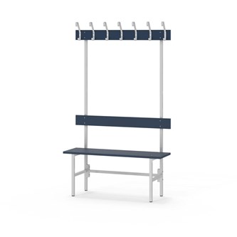 Novis Elite yksipuolinen pukuhuonepenkki 100 cm, vaaleanharmaa runko