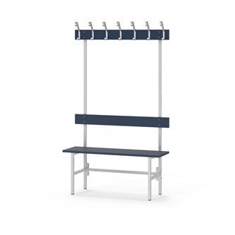 Novis Elite yksipuolinen pukuhuonepenkki 100 cm, vaaleanharmaa runko