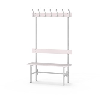 Novis Elite yksipuolinen pukuhuonepenkki 100 cm, vaaleanharmaa runko