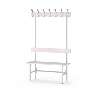 Novis Elite yksipuolinen pukuhuonepenkki 100 cm, vaaleanharmaa runko