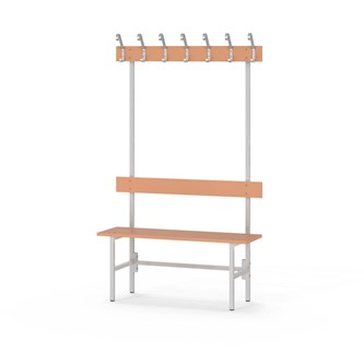 Novis Elite yksipuolinen pukuhuonepenkki 100 cm, vaaleanharmaa runko