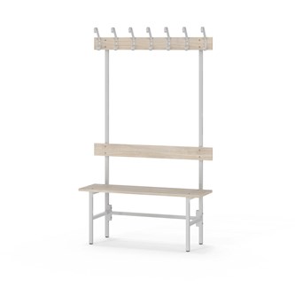 Novis Elite yksipuolinen pukuhuonepenkki 100 cm, vaaleanharmaa runko