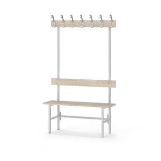 Novis Elite yksipuolinen pukuhuonepenkki 100 cm, vaaleanharmaa runko