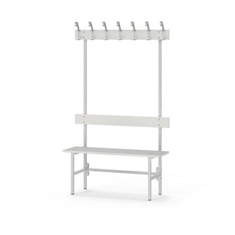 Novis Elite yksipuolinen pukuhuonepenkki 100 cm, vaaleanharmaa runko