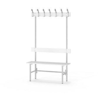 Novis Elite yksipuolinen pukuhuonepenkki 100 cm, vaaleanharmaa runko