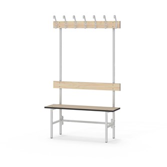 Novis Compact yksipuolinen pukuhuonepenkki 100 cm, vaaleanharmaa runko