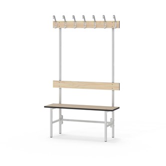 Novis Compact yksipuolinen pukuhuonepenkki 100 cm, vaaleanharmaa runko