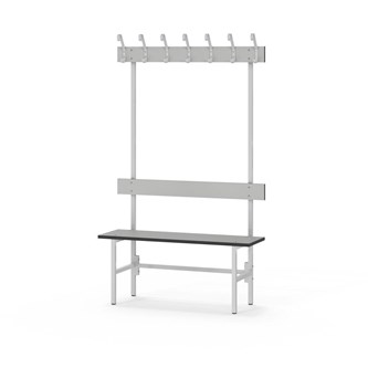 Novis Compact yksipuolinen pukuhuonepenkki 100 cm, vaaleanharmaa runko