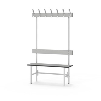 Novis Compact yksipuolinen pukuhuonepenkki 100 cm, vaaleanharmaa runko