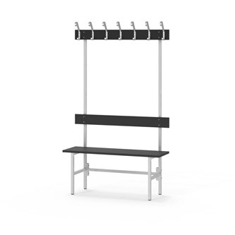 Novis Compact yksipuolinen pukuhuonepenkki 100 cm, vaaleanharmaa runko