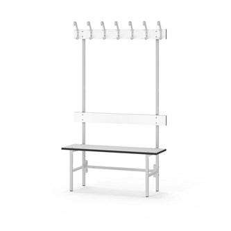 Novis Compact yksipuolinen pukuhuonepenkki 100 cm, vaaleanharmaa runko