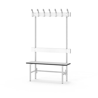 Novis Compact yksipuolinen pukuhuonepenkki 100 cm, vaaleanharmaa runko