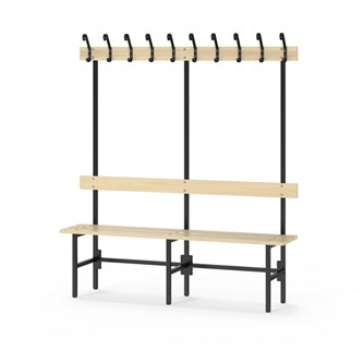 Novis Basic yksipuolinen pukuhuonepenkki 150 cm, musta runko