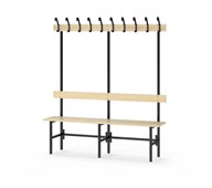Novis Basic yksipuolinen pukuhuonepenkki 150 cm, musta runko