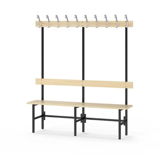 Novis Basic yksipuolinen pukuhuonepenkki 150 cm, musta runko
