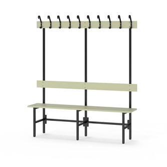 Novis Elite yksipuolinen pukuhuonepenkki 150 cm, musta runko