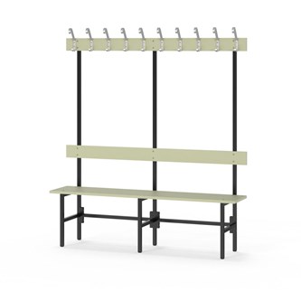 Novis Elite yksipuolinen pukuhuonepenkki 150 cm, musta runko