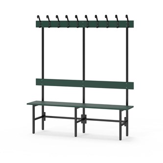 Novis Elite yksipuolinen pukuhuonepenkki 150 cm, musta runko