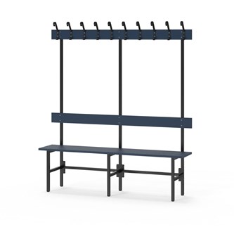 Novis Elite yksipuolinen pukuhuonepenkki 150 cm, musta runko