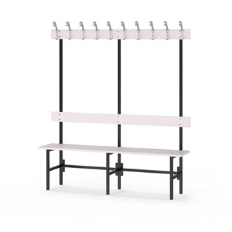 Novis Elite yksipuolinen pukuhuonepenkki 150 cm, musta runko