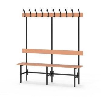 Novis Elite yksipuolinen pukuhuonepenkki 150 cm, musta runko