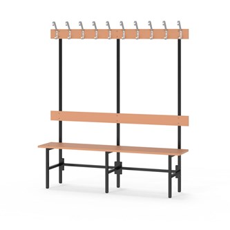 Novis Elite yksipuolinen pukuhuonepenkki 150 cm, musta runko