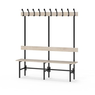 Novis Elite yksipuolinen pukuhuonepenkki 150 cm, musta runko