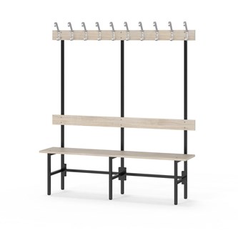 Novis Elite yksipuolinen pukuhuonepenkki 150 cm, musta runko