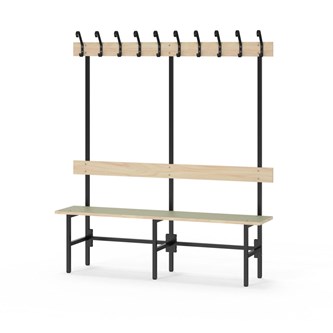 Novis Elite yksipuolinen pukuhuonepenkki 150 cm, musta runko
