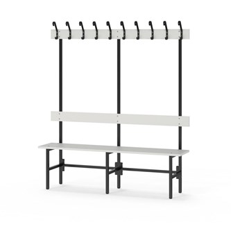 Novis Elite yksipuolinen pukuhuonepenkki 150 cm, musta runko