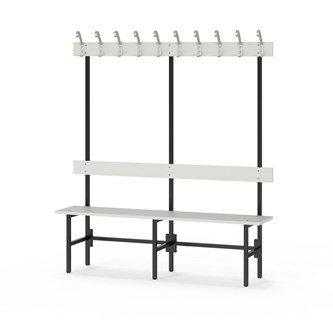Novis Elite yksipuolinen pukuhuonepenkki 150 cm, musta runko