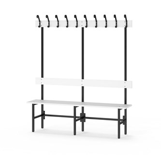 Novis Elite yksipuolinen pukuhuonepenkki 150 cm, musta runko