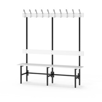 Novis Elite yksipuolinen pukuhuonepenkki 150 cm, musta runko
