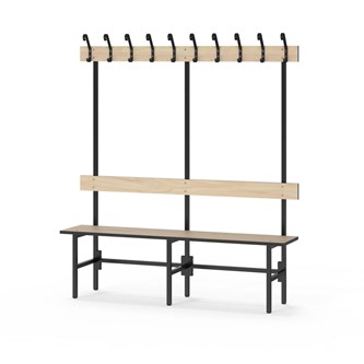 Novis Compact yksipuolinen pukuhuonepenkki 150 cm, musta runko