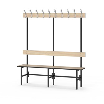 Novis Compact yksipuolinen pukuhuonepenkki 150 cm, musta runko